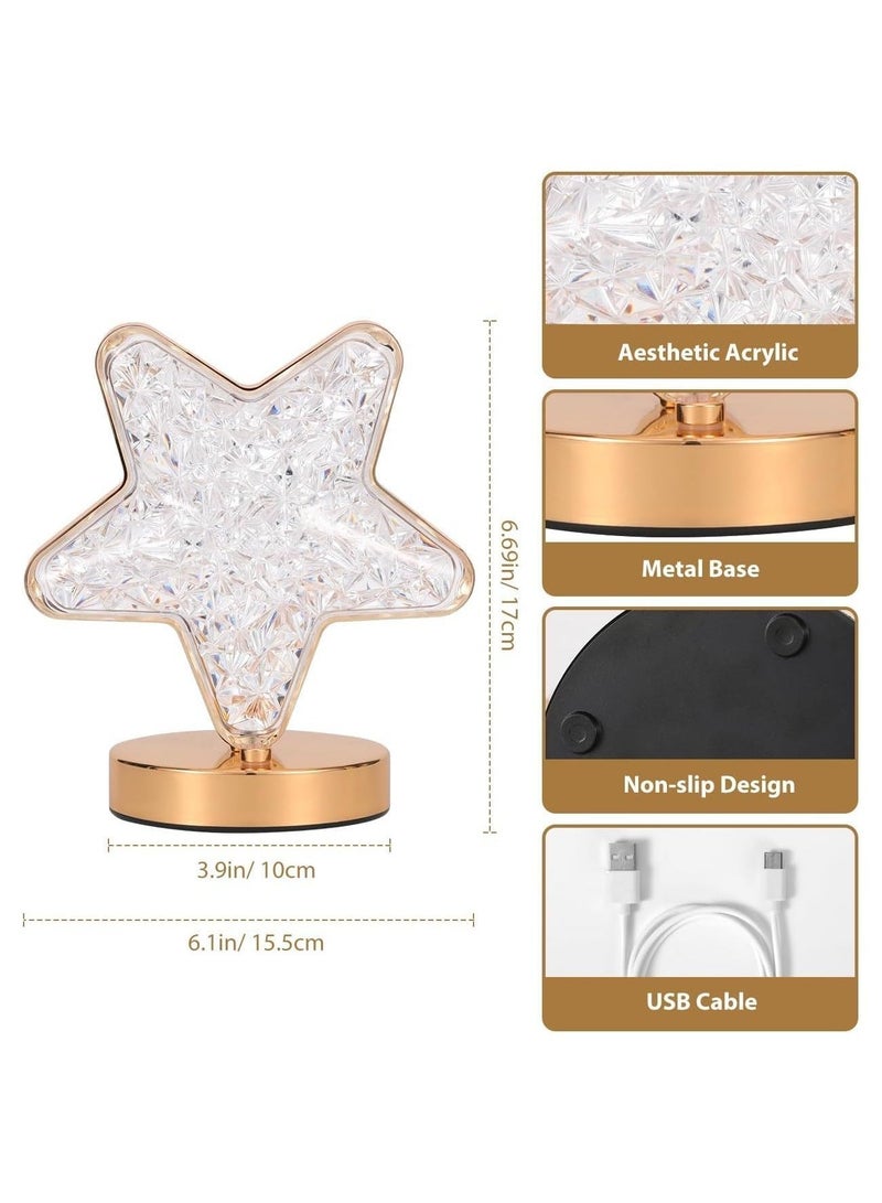 مووبزا مصباح نجمة كريستالي بتحكم باللمس مع سطوع قابل للتعديل، ٣ أوضاع ألوان وبطارية تدوم حتى ١٢ ساعة، مناسب لزينة رمضان والعيد للمنزل والمطاعم - Image 3